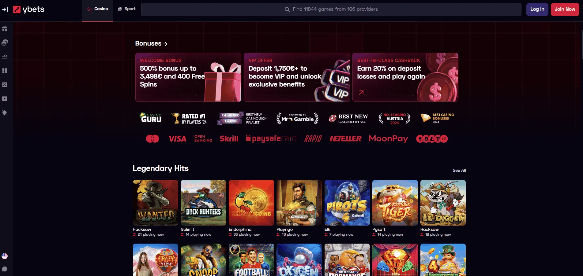 Ybets Casino in Europe Ybets European Online Casino